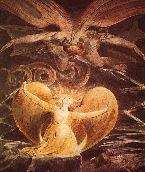 William Blake Der grobe Rote Drache und die mit der Sonne bekleidete Frau china oil painting image